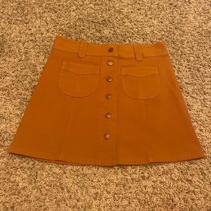 Madewell mustard yellow denim mini skirt size 4.